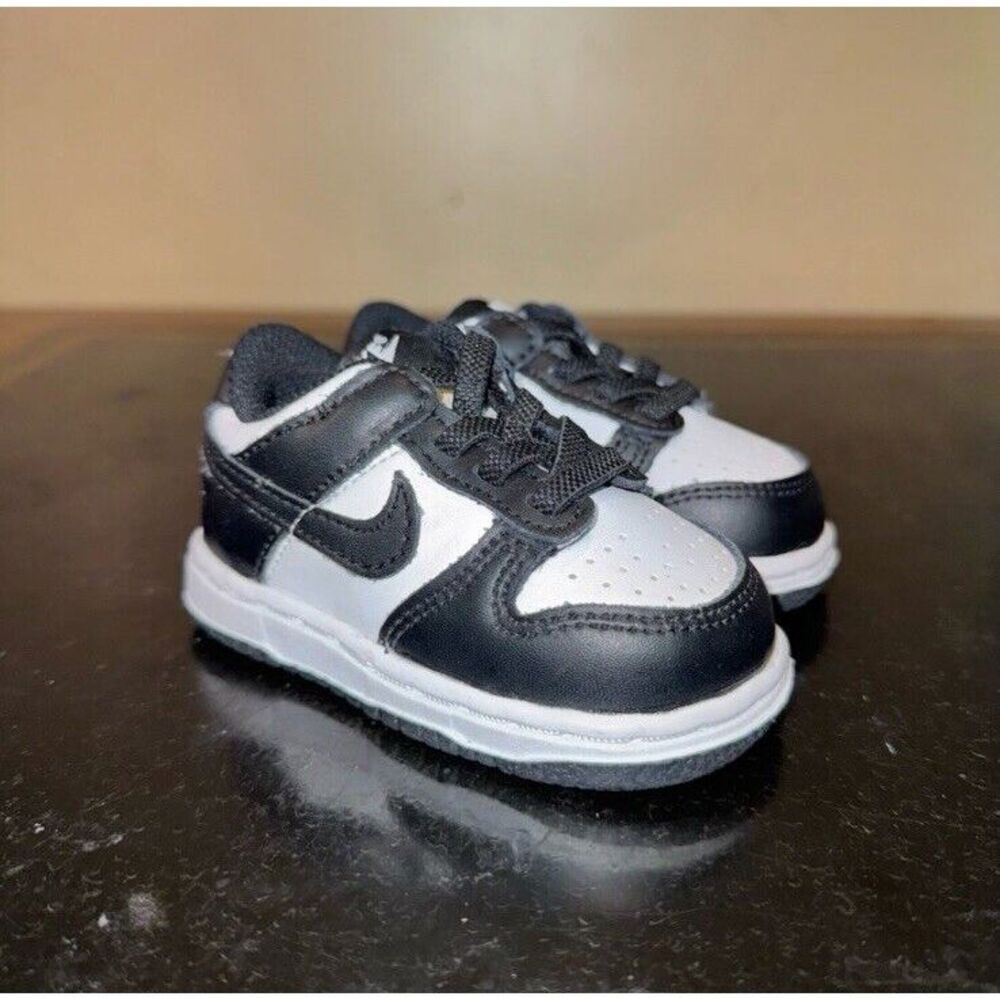 Nike Dunk Low Panda Black White CW1589-100 Td Toddler Baby Boy Size 4C - Picture 3 of 6
